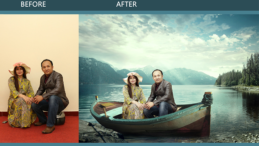before after foto prewedding